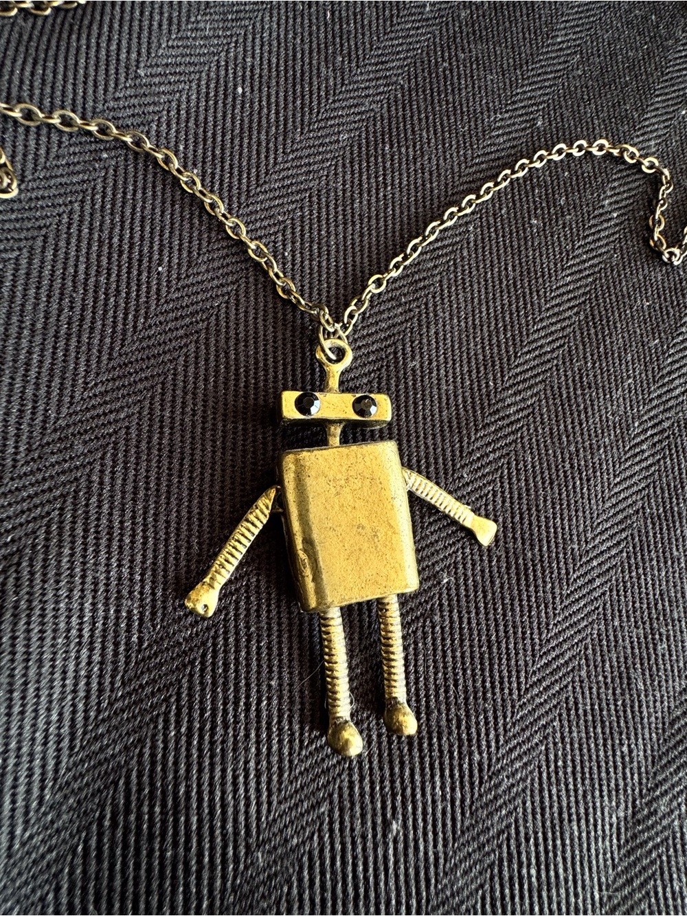Robat gold tone long necklace cute and fun